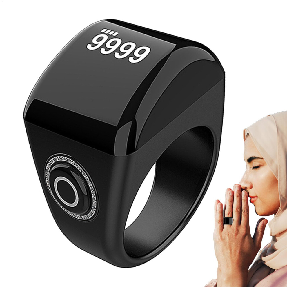 Dhikr Counter Digital Tally Counter With Clear Display, 5 Prayer Time Reminders Ring, Time And Recitation Count