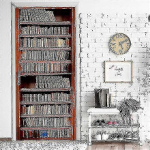 Waterproof Pvc Self Adhesive 3d Wallpaper Door Stickers - Diy Wood Bedroom-dzmt033-77x200cm(meili)