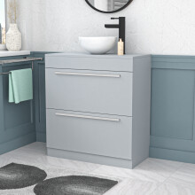 Nes Home Matte Grey 800mm Vanity Cabinet & Modern Round Counter Top Basin Sink