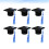 6Pcs Blue Doctoral Cover Caps Graduation Celebration Gift 11
