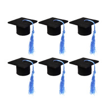 6Pcs Blue Doctoral Cover Caps Graduation Celebration Gift