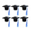 6Pcs Blue Doctoral Cover Caps Graduation Celebration Gift 6