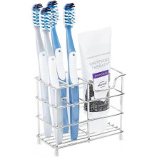 Toothbrush Holder for Bathrooms, Stainless Steel Bathroom Black Toothbrush and Toothpaste Holder