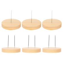 6 pcs double steel doll with wooden base for felting