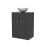 NES Home Nes Home Dark Grey 600mm Bathroom Doors Vanity Unit Round Ceramic Basin 7