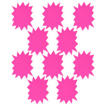 30Pcs Bright Rosy Price Burst Tags Paper Labels for Shops and Sales