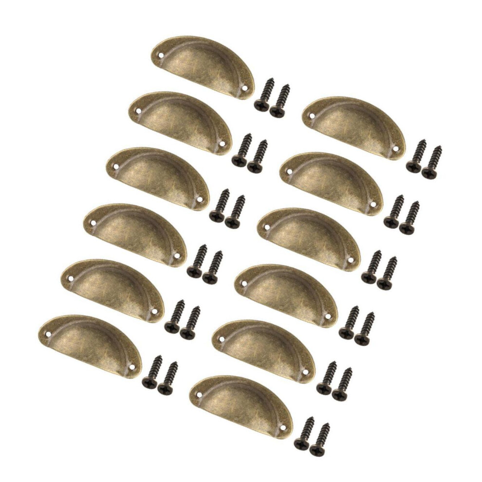 (Yellow Bronze, 15x15x5cm) Sleek Set of 12 Cup Pulls Cabinet Dresser Shell Pull Drawer Handles-image-OPC-PKRGMMM-NEW