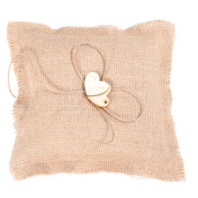 18 * 18cm Burlap Rustic Hessian Bearer Pillow Cushion Wedding Party