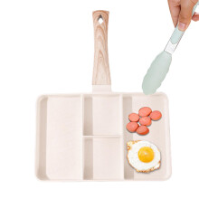 Sectioned Breakfast Pan White Non-Stick Multi-Piece Frying Pan For Eggs Portable Breakfast Grill Pan