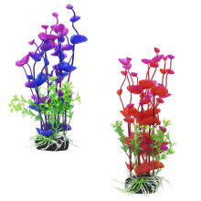 2 pcs artificial underwater sea grass for fish tank (purple, red)