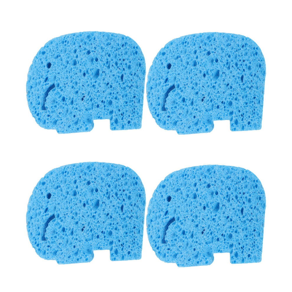 4Pcs Baby Bath Sponge Set With Cartoon Brush, Blue Iplusmile