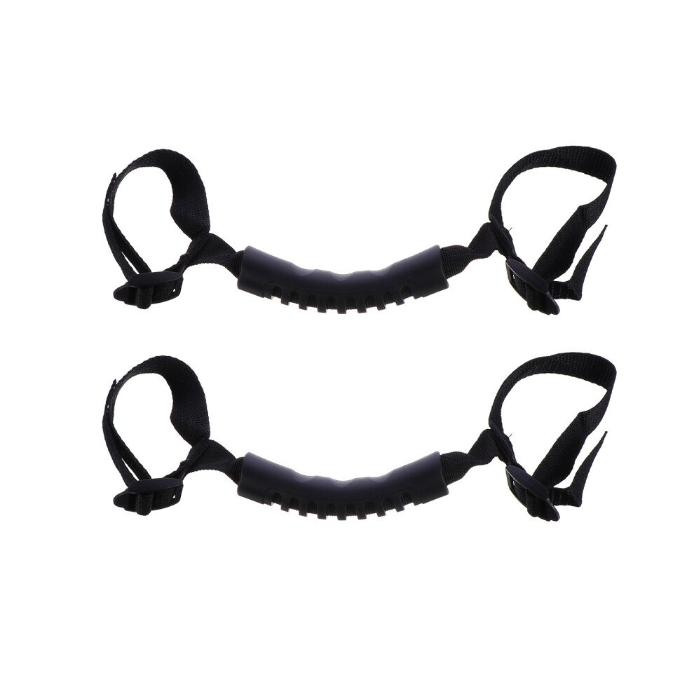 2Pcs Car Inside Handrail Durable Pvc+Pp+Pom Auto Grab Handle Black 3294055377898