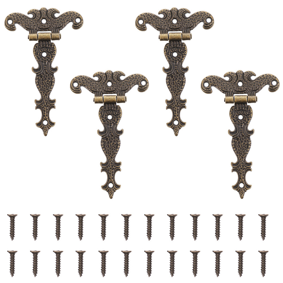 4Pcs Zinc Alloy Butt Hinges Light Brown Heavy Duty Cabinet Door Hinges 3294055359658