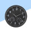 14 inch black wall clock with temp humidity meter and silver hands 8