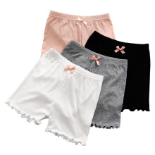 4Pcs Kids Safety Pants Black Modal Shorts Breathable Comfortable Bow