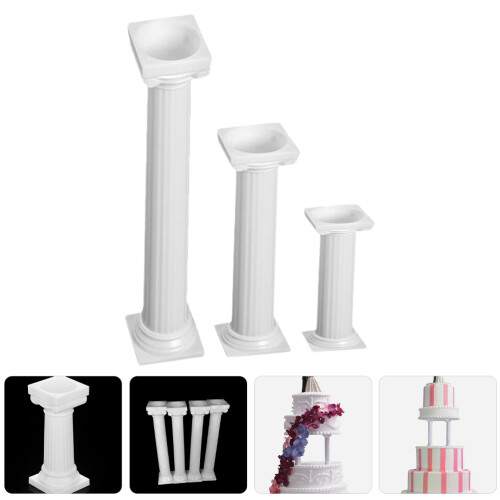 16pcs roman column cake stands with stacking rods and pillars 1