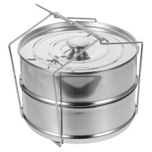 Raindrops Stainless Steel Steamer Tray Silver 1pack With 2-Tier Style