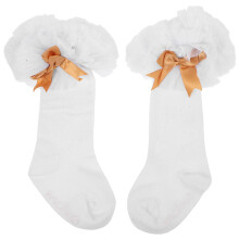 1 baby knee socks with bowknot and tulle (s)