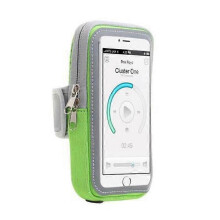 (As show, One size) Outdoor Running Phone Bag for Men and Women Waterproof Phone Armband for 5.1-7 Inch Phones (Plus size-6.6-7 inch mobile phone) green
