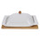 Ceramic Butter Dish With Wood Base For Kitchen Use 1