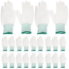 12Pairs Durable Nylon Work Gloves Men White Non-Slip Protective Gloves