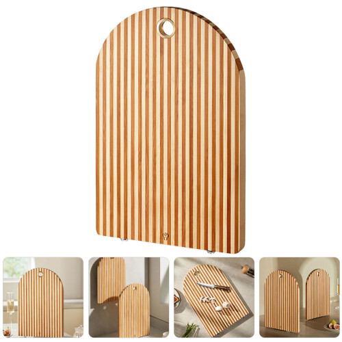 Multi-Color Wood Cutting Board for Kitchen Meal Prep and Serving 2