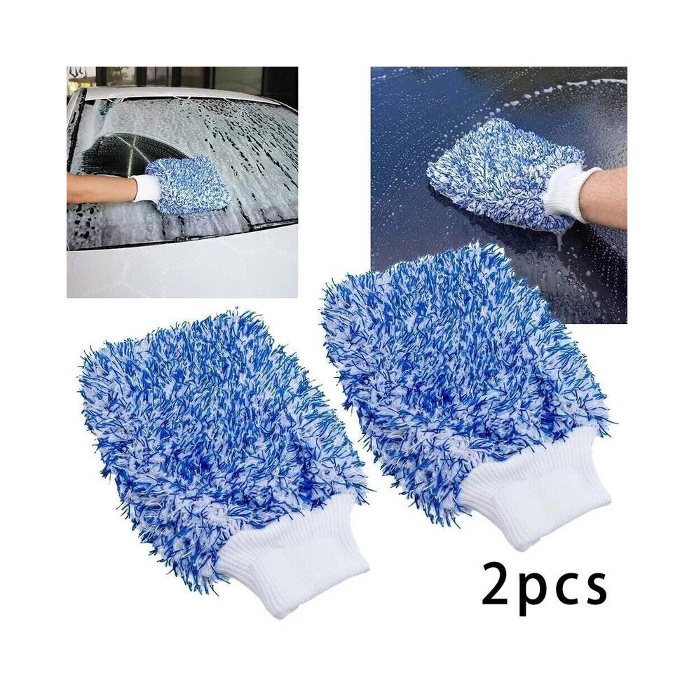 (Default) 2X Car Microfibre Wash Mitt Cleaning Premium Ultra Soft Sponge Washing Glove Rag-image-OPC-PKRHHXM-NEW