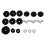 18pcs drum kit felt pads set with wing nuts for drums - black 9