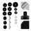 18pcs drum kit felt pads set with wing nuts for drums - black 5