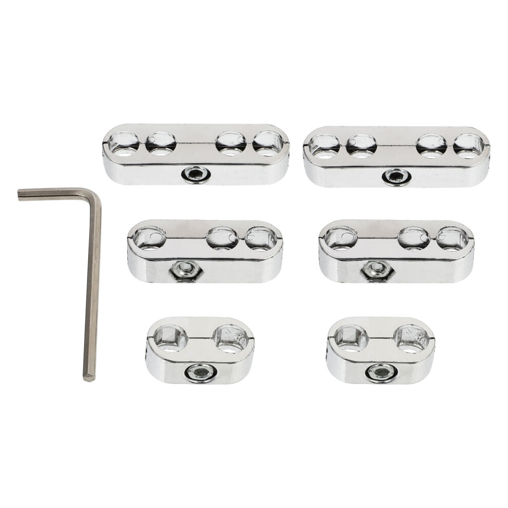 Chrome Spark Plug Wire Separators Loom Auto Wire Management Clamp Set 3294257572336