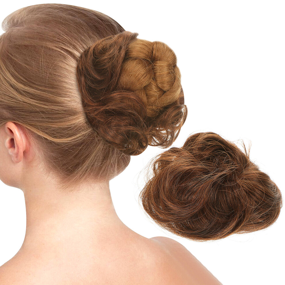 Iplusmile Unisex Faux Bun Hairpiece Synthetic Curly Scrunchy Elastic Band For Styling