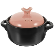 ceramic stock pot with double ear handle for stovetop use