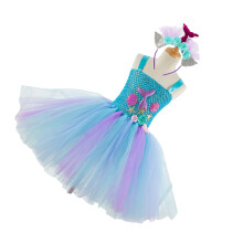 Girls Tutu Skirt Mermaid Dress Cosplay For Party Birthday With Hair