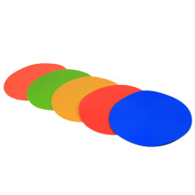 Football Training Markers 6 Pack With Storage Bag Round Discs Colors Green Yellow Orange Blue Indoor Outdoor Drills