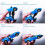 (Blue) Two-in-one transforming robot car Lamborghini model mini automatic transforming robot toy 4