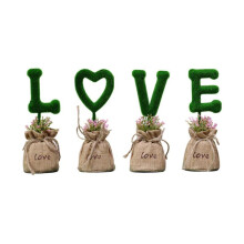 4-Piece Set Of Creativing Letter Simulation Bag Plant Pots-Home Accessories Set-Office Desktop Window Sill Bonsai