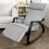 SoBuy Fauteuil à Bascule Gris avec Repose-Pieds 4