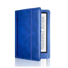 Ultra Slim Leather Cover Full Coverage Folding Blue Auto Sleep Wake Case for Kobo Glo HD N437 eReader