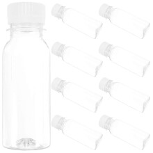 10 Pack Glass Water Bottles, Small Drink Containers, Clear Water Bottles, Small Bottles for Liquids