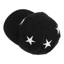 fashion baseball hat with embroidery stars for boys and girls black