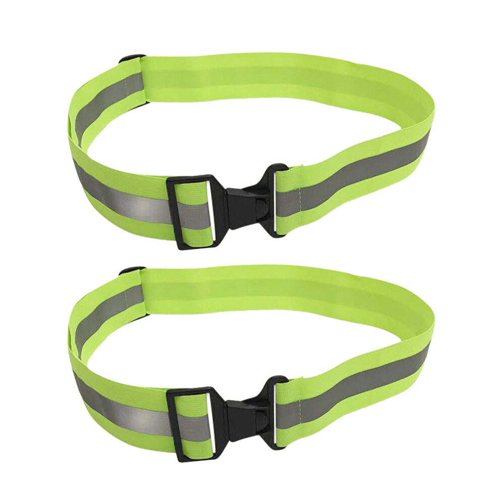 2 Pcs Reflective Belt Durable Clip Safety Fluorescent Run 3301131204488