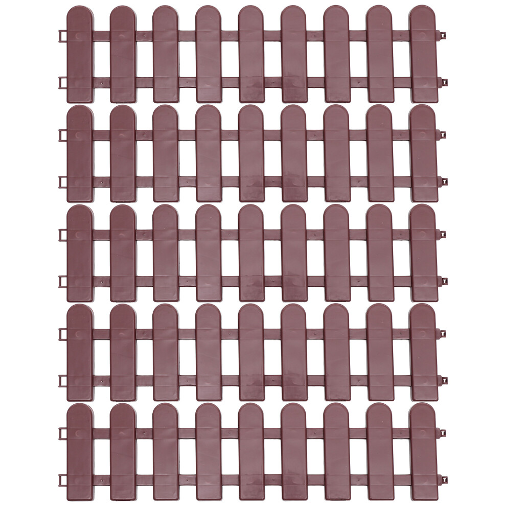 5Pcs Coffee Plastic Courtyard Fence Decorative Outdoor Edging 3301131216672