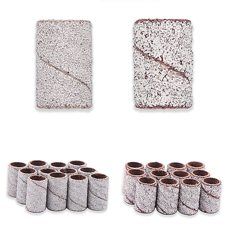 Inoomp 100Pcs Nail Sanding Bands For Manicure, Grinding Head, Polish, Remover