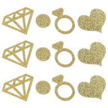 2 bags heart ring confetti for wedding party desktop decor (golden)