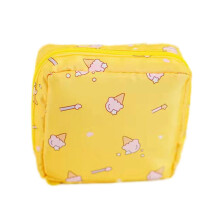 Sanitary Napkins Storage Bag Zip Pocket Organizer Tampon Holder For Teenage Girls School Yellow