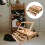 wooden tabletop display rack with drawers and easel design 11