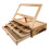 wooden tabletop display rack with drawers and easel design 8