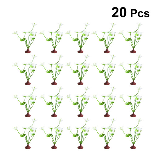 20pcs artificial water grass with base for aquarium diy
