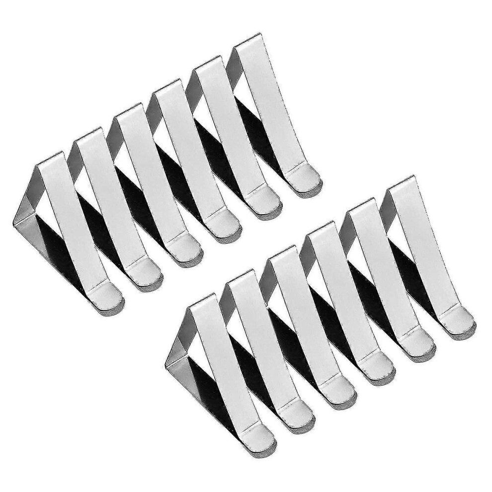 12 Pack Stainless Steel Tablecloth Clips, Non-Slip Adjustable Tablecloth Clips