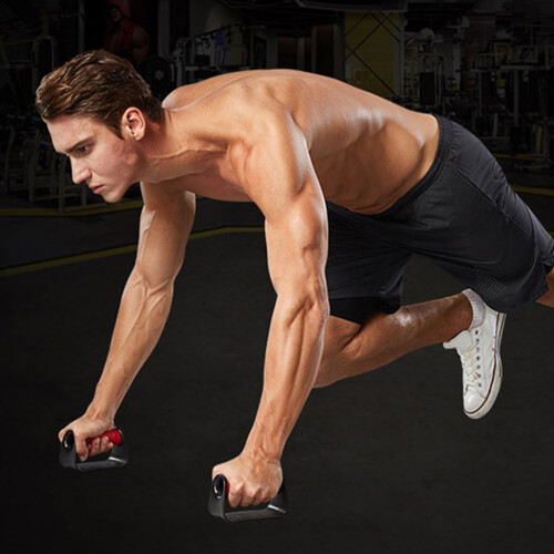 1Paar Compacte Push-Up Bars Rood Voor En Vrouwen Training 2